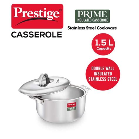 Prestige Prime Stainless Steel Insulated Casserole, 1.5L 